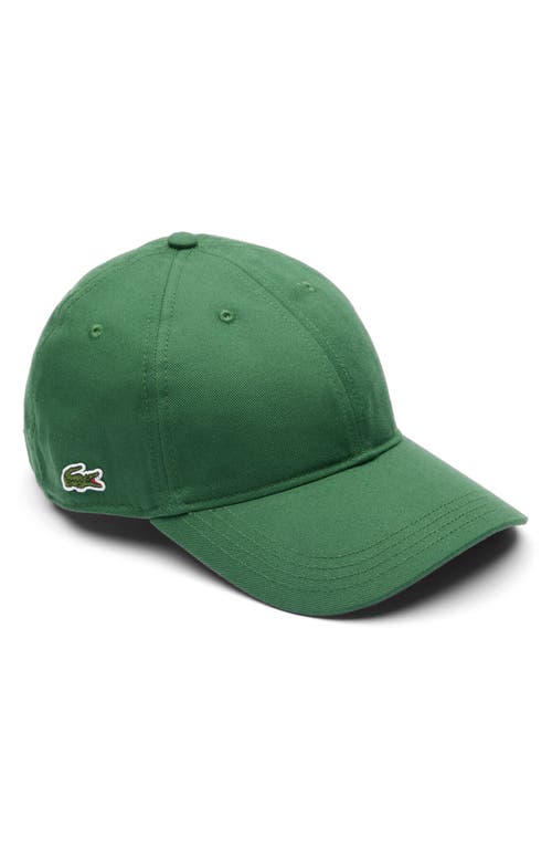 Lacoste Essential Cotton Twill Baseball Cap In Green