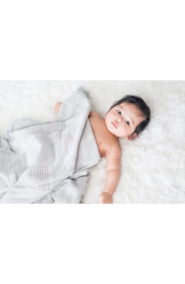 Lulujo Knitted Cellular Blanket, Alternate, color,