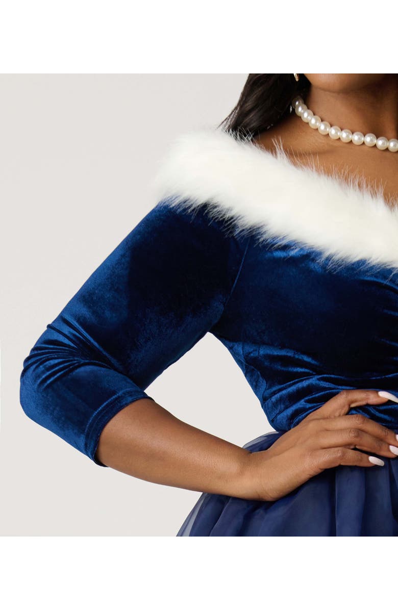 Unique Vintage Plus Size 1950s Marceline Swing Dress, Alternate, color, Blue