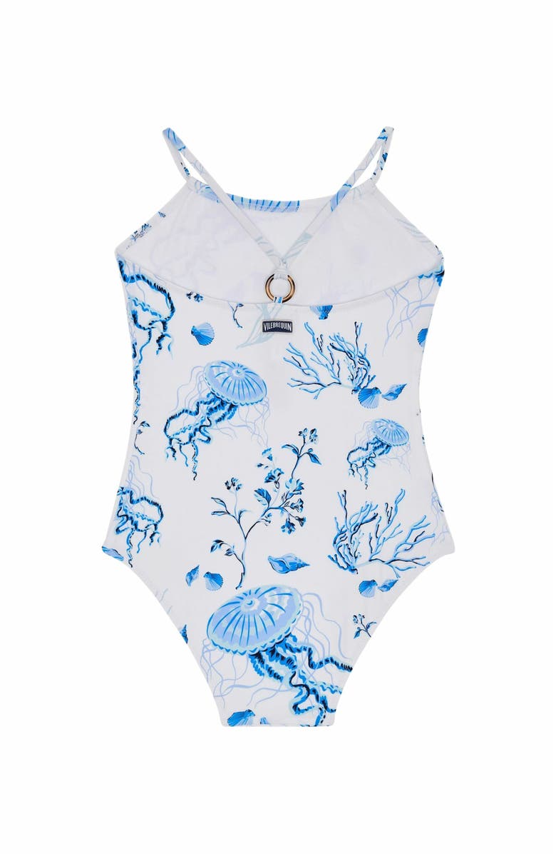 Vilebrequin Kids' Medusa and Shells One-Piece Swimsuit, Alternate, color, Blanc