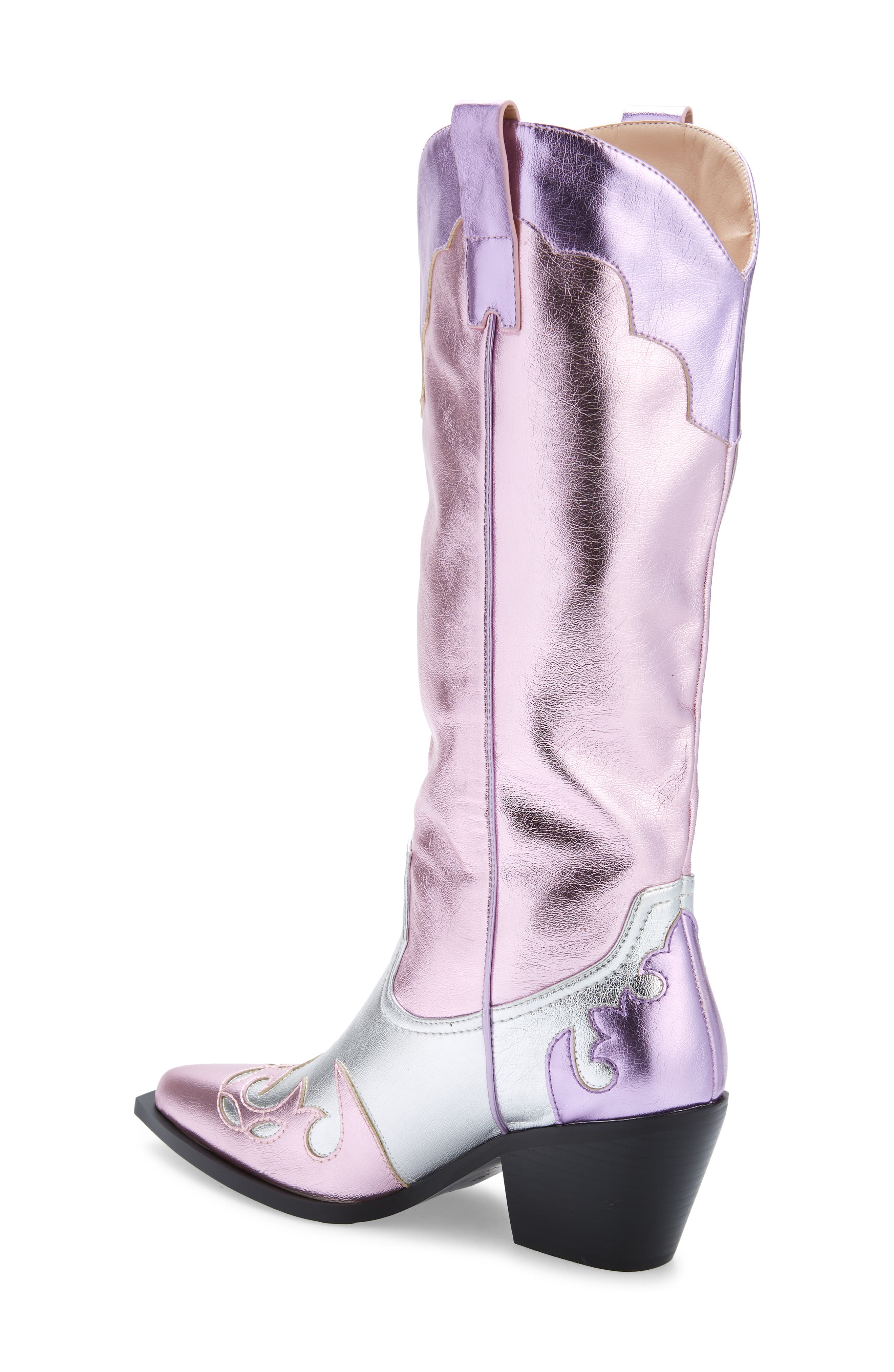 AZALEA WANG Hendrix Knee High Western Boot, Alternate, color, 