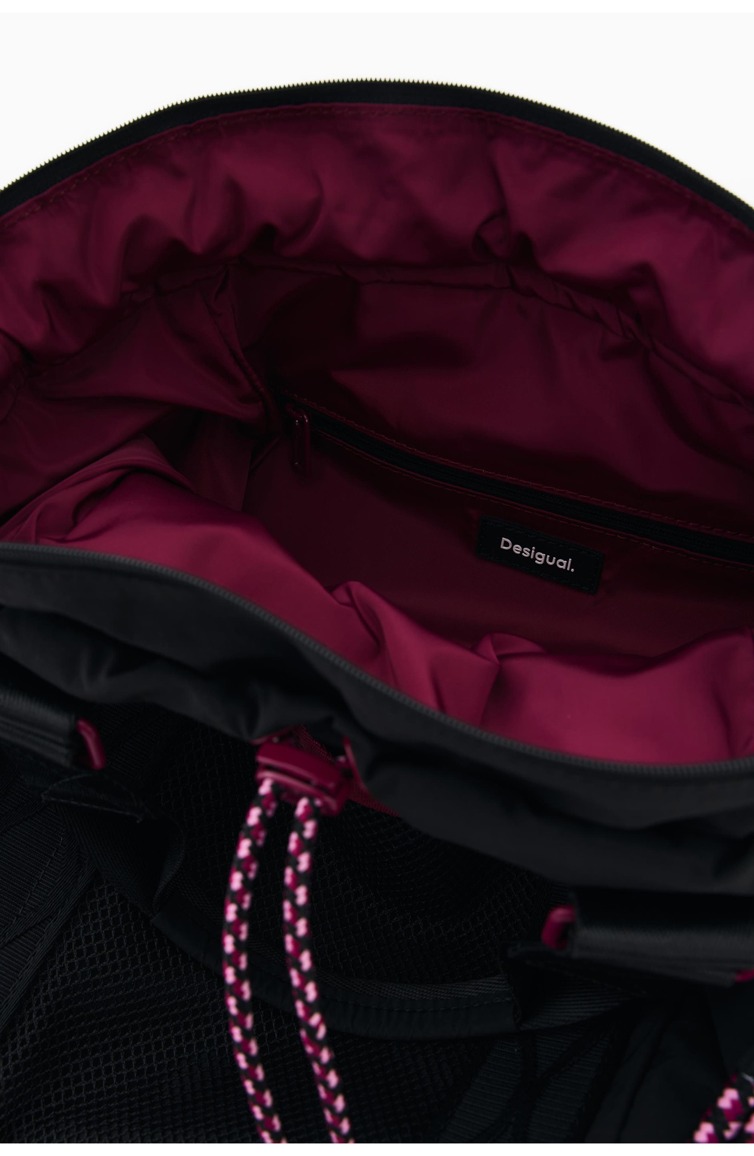 Desigual Medium Nylon Backpack, Alternate, color, Black