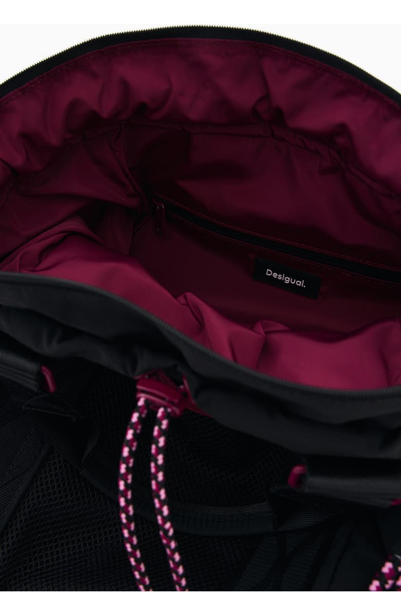 Desigual Medium Nylon Backpack, Alternate, color, Black