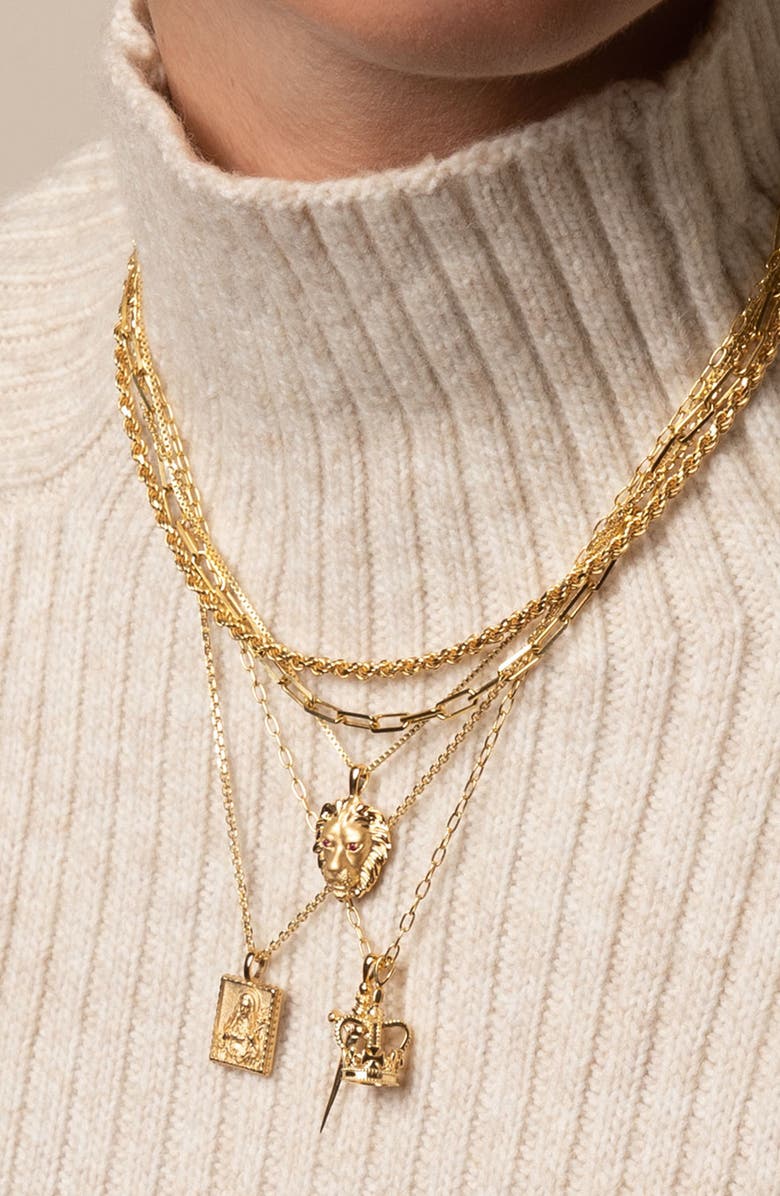 Awe Inspired Lion Pendant Necklace, Alternate, color, 