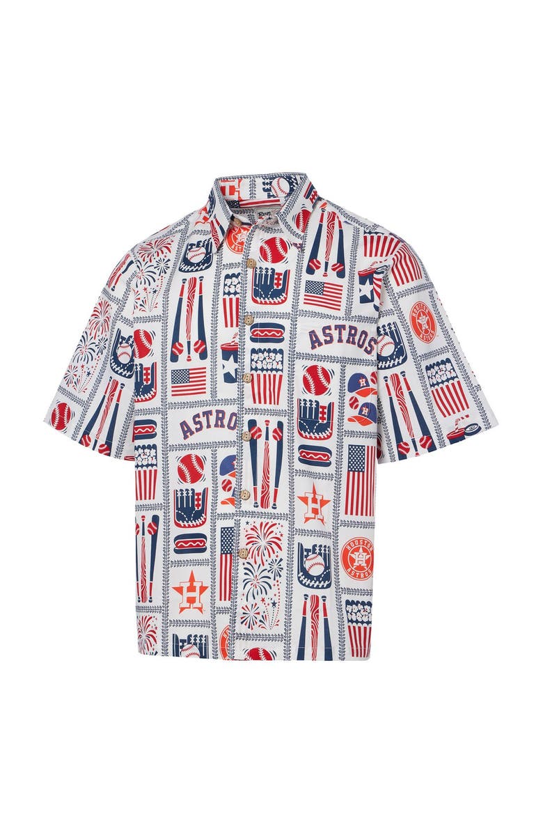 Reyn Spooner Men's Reyn Spooner White Houston Astros Americana Button-Up Shirt, Alternate, color, White