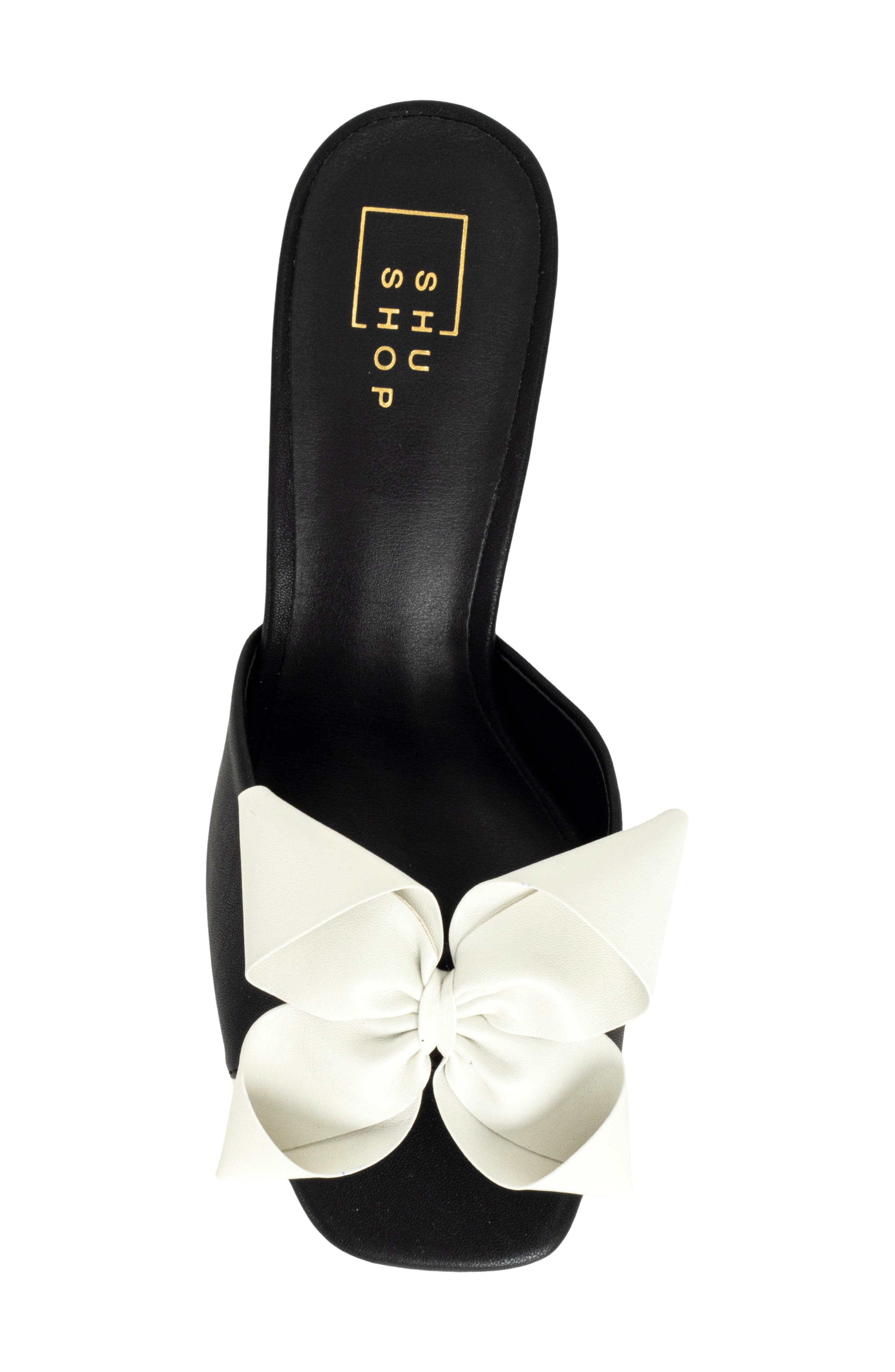 SHUSHOP Flora Slide Sandal, Alternate, color, Black And White