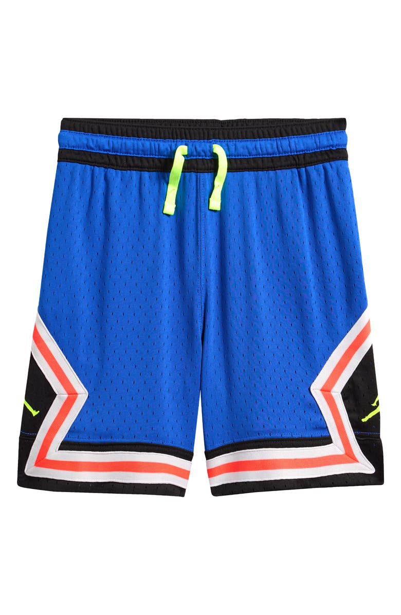 Jordan Kids' Dri-FIT Sport Diamond Mesh Basketball Shorts, Main, color, Game Royal/ Black