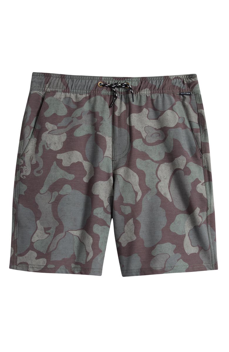Salty Crew Kids' Drifter Hybrid Swim Trunks, Main, color, Camo