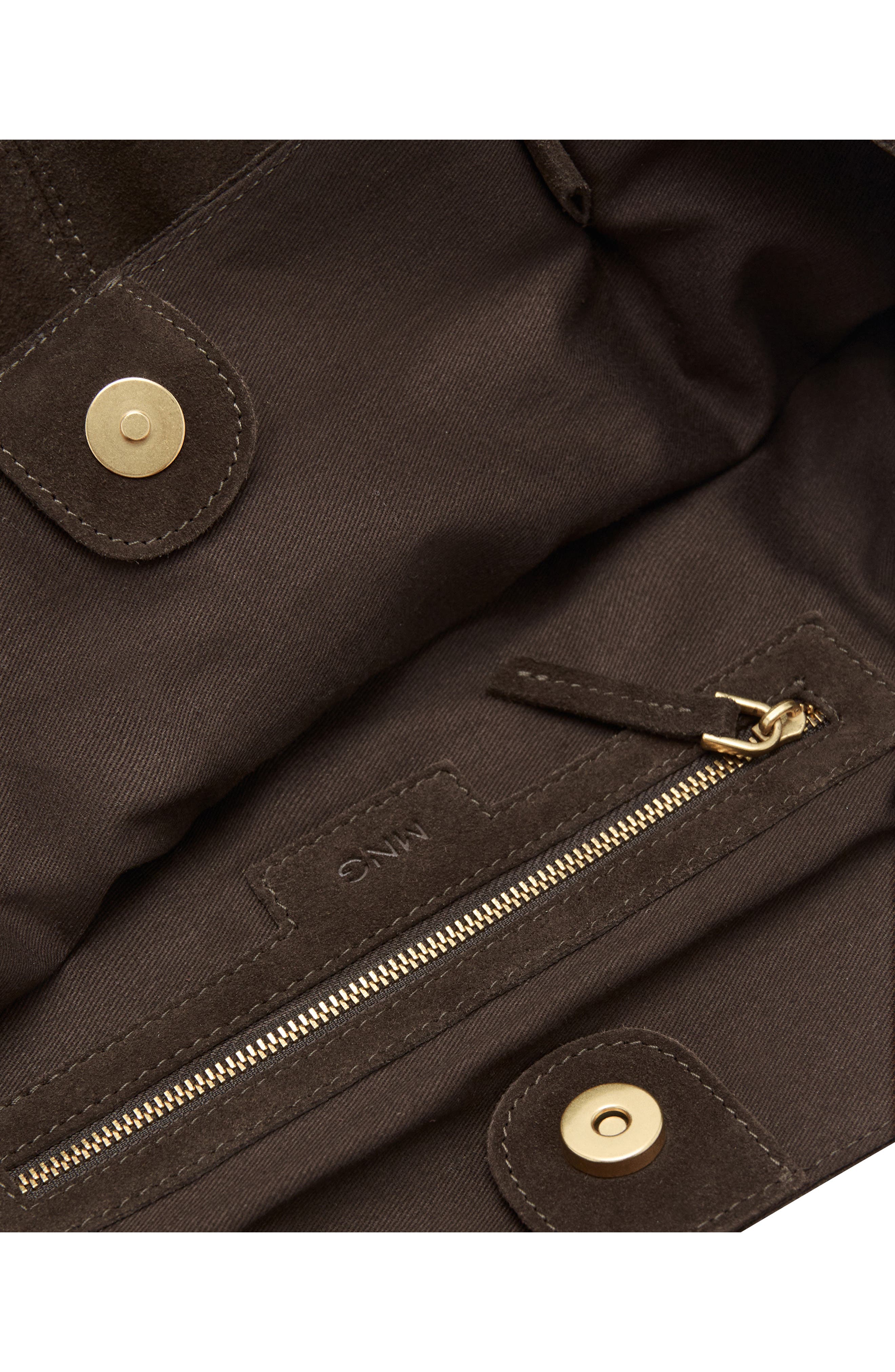 Suede Shoulder Bag, Alternate, color, CHOCOLATE