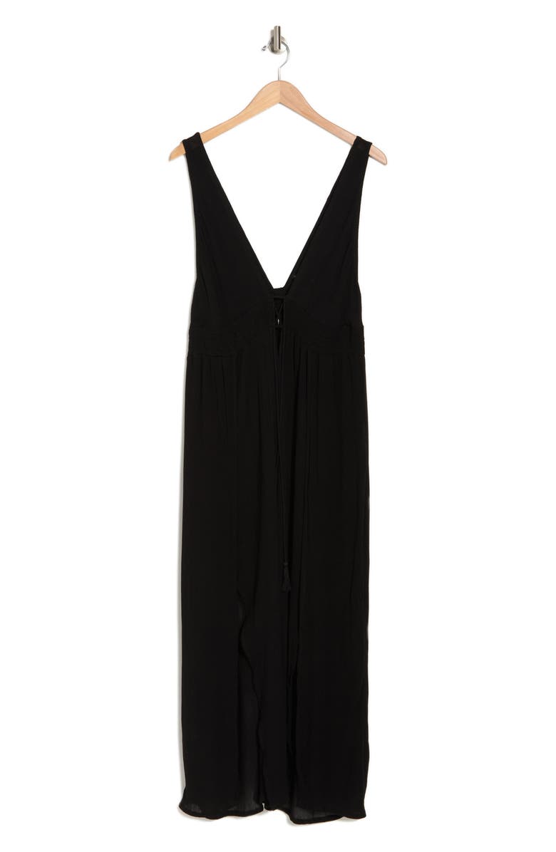 BOHO ME Ruffle Tie Neck Cover-Up Jumpsuit, Alternate, color,