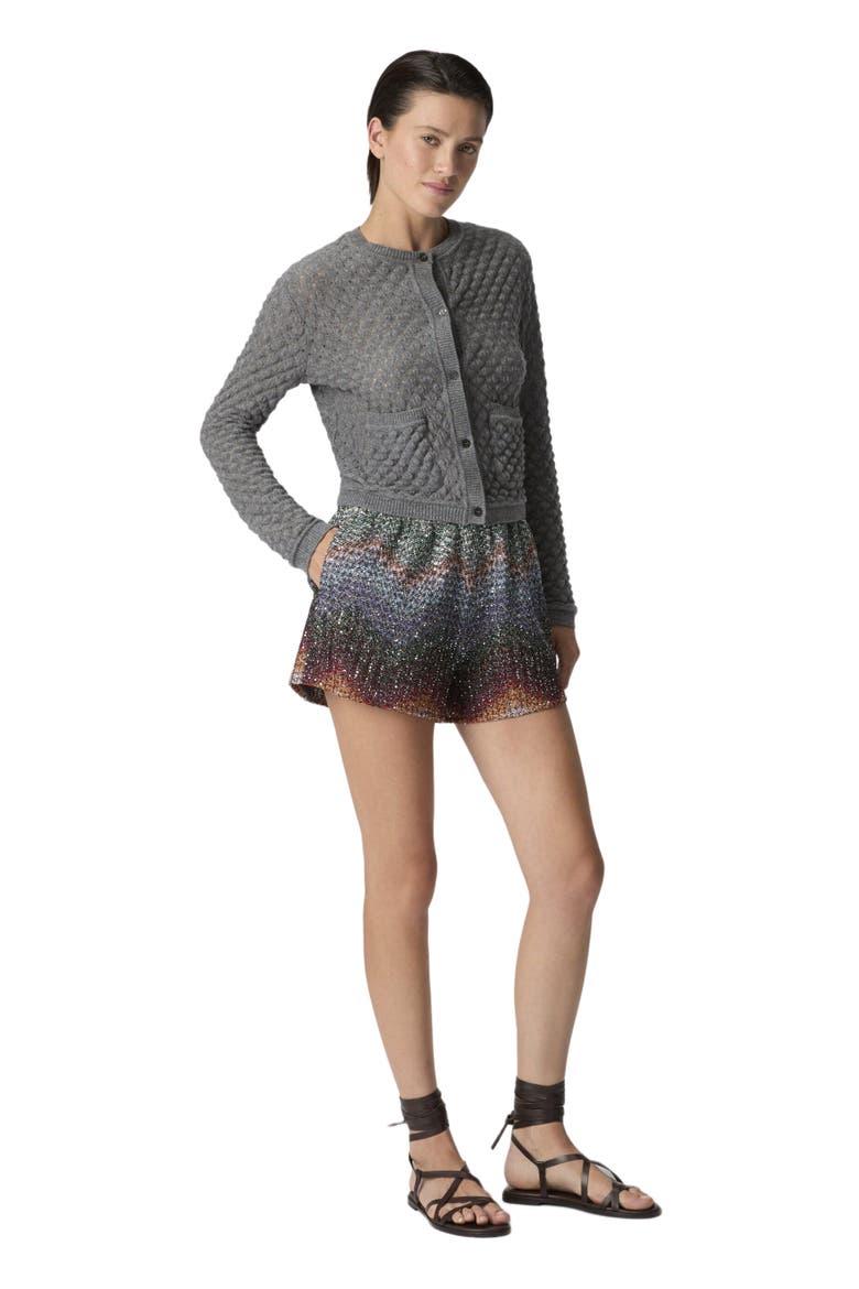 Cashmere Cardigan With Lace Motif, Main, color, Grey