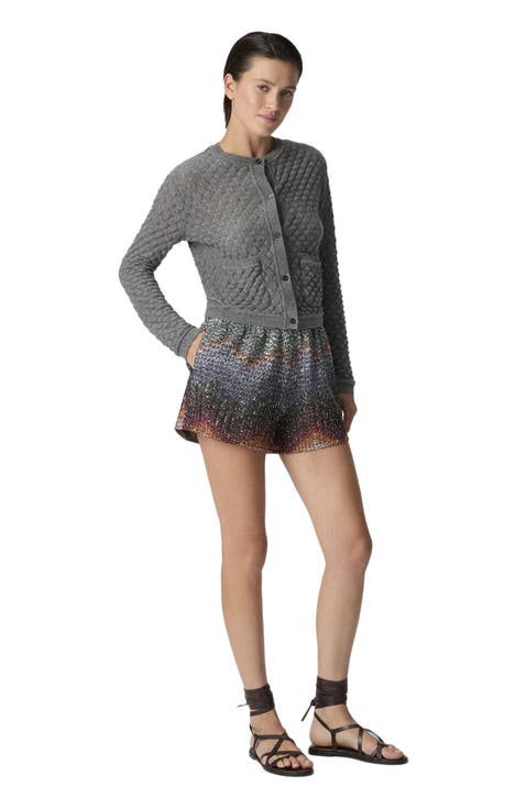 Cashmere Cardigan With Lace Pattern