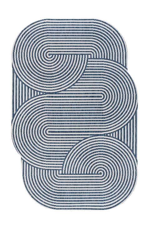Margot Modern Geometric Arch Stripe Indoor/Outdoor Shaped Area Rug