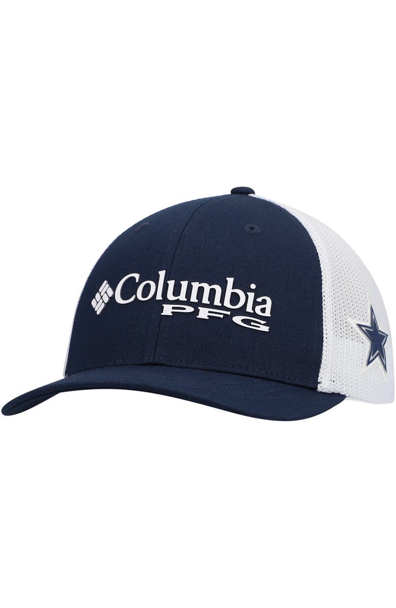 Columbia Youth Columbia Navy Dallas Cowboys PFG Mesh Snapback Hat, Main, color, Navy