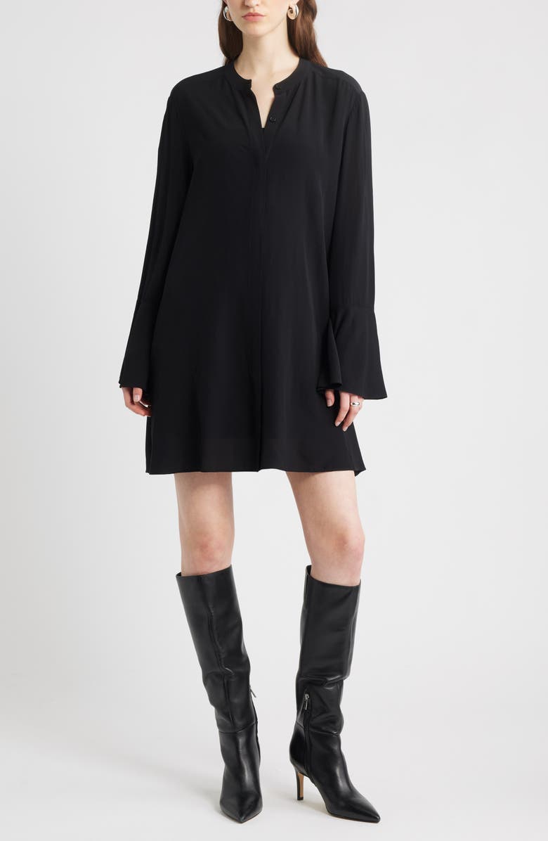 Nordstrom Long Sleeve Minidress, Main, color, Black