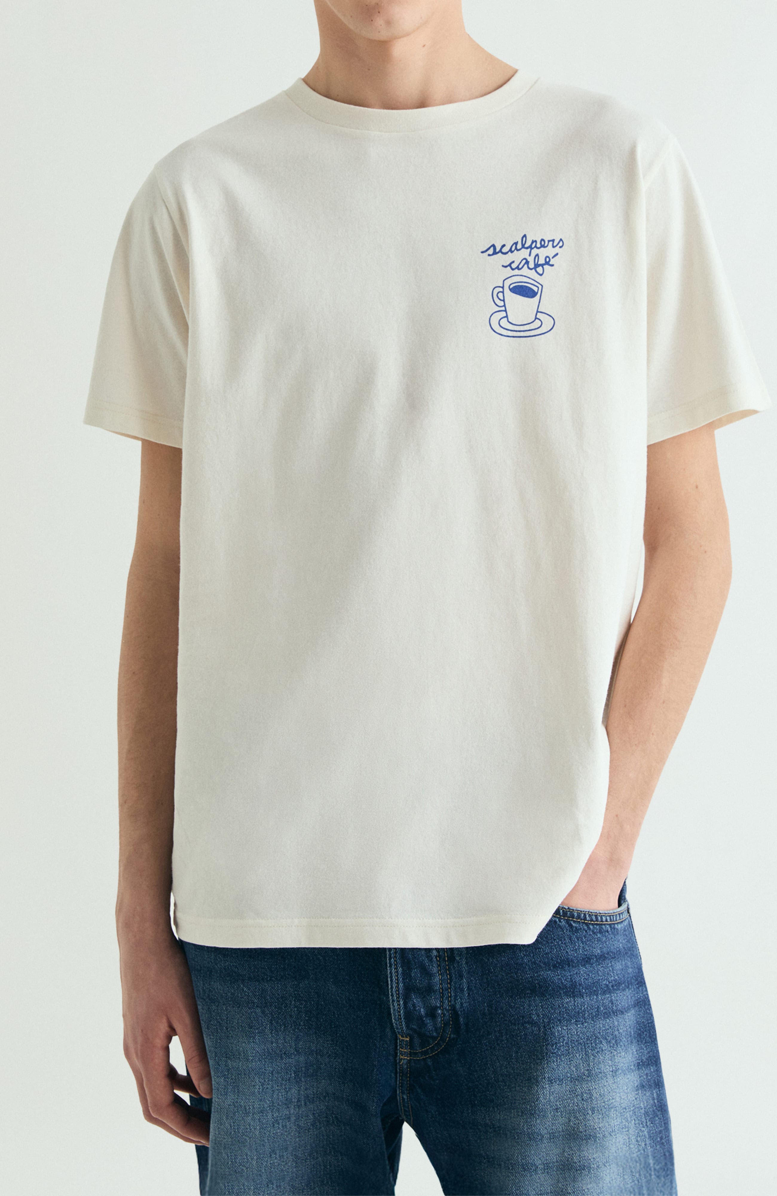 Scalpers Print T-shirt Brown In White