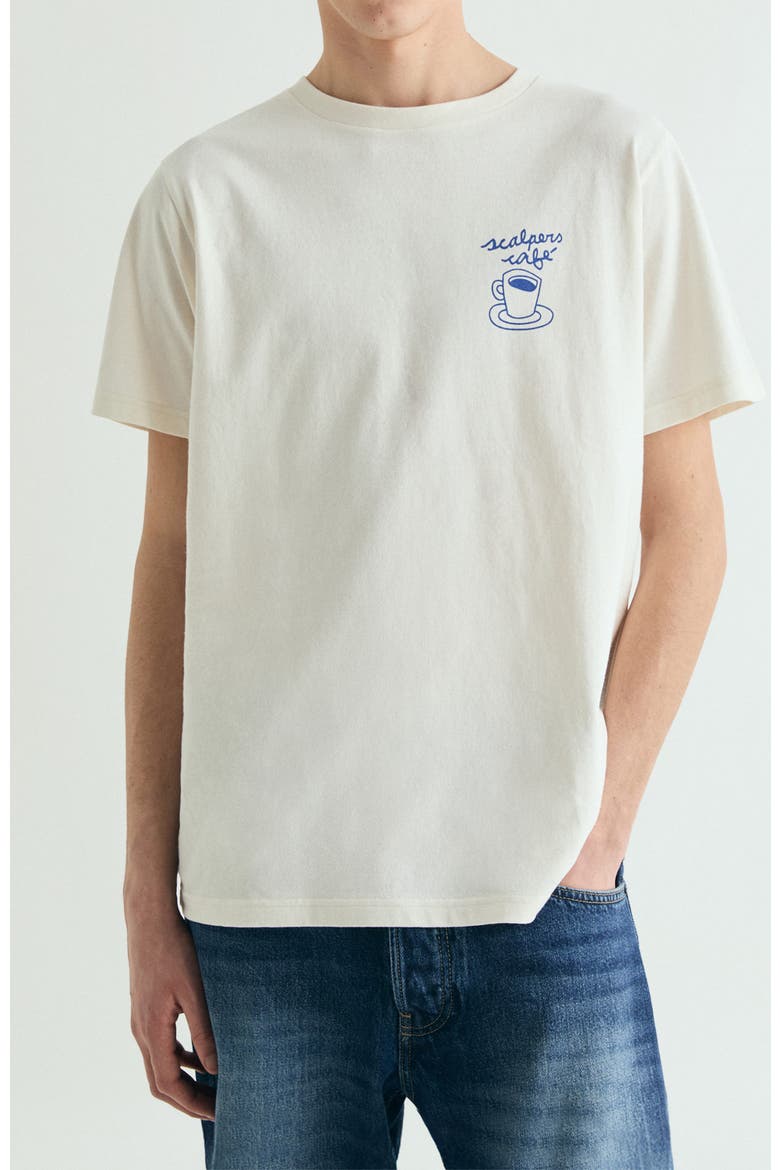 Print T-Shirt Brown, Main, color, Cream