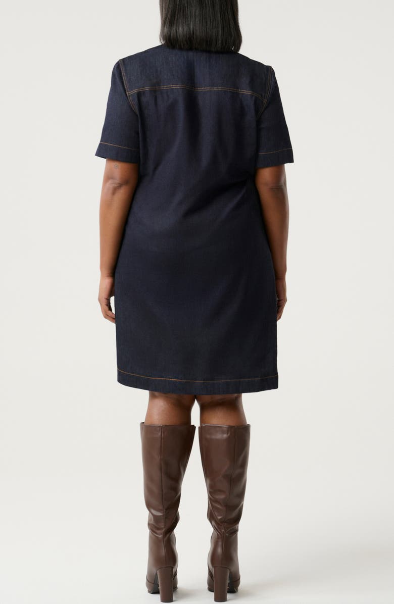 Estelle Avia Denim Shirtdress, Alternate, color, Indigo Noir