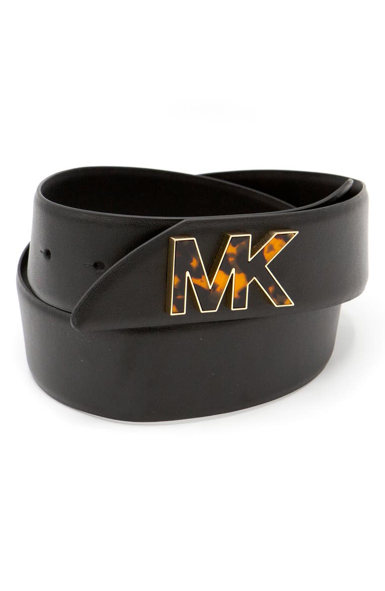 KORS Michael Kors Logo Hardware Leather Belt, Main, color, 