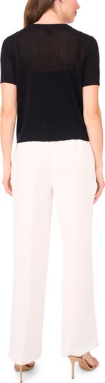 Short Sleeve Button-Up Sweater