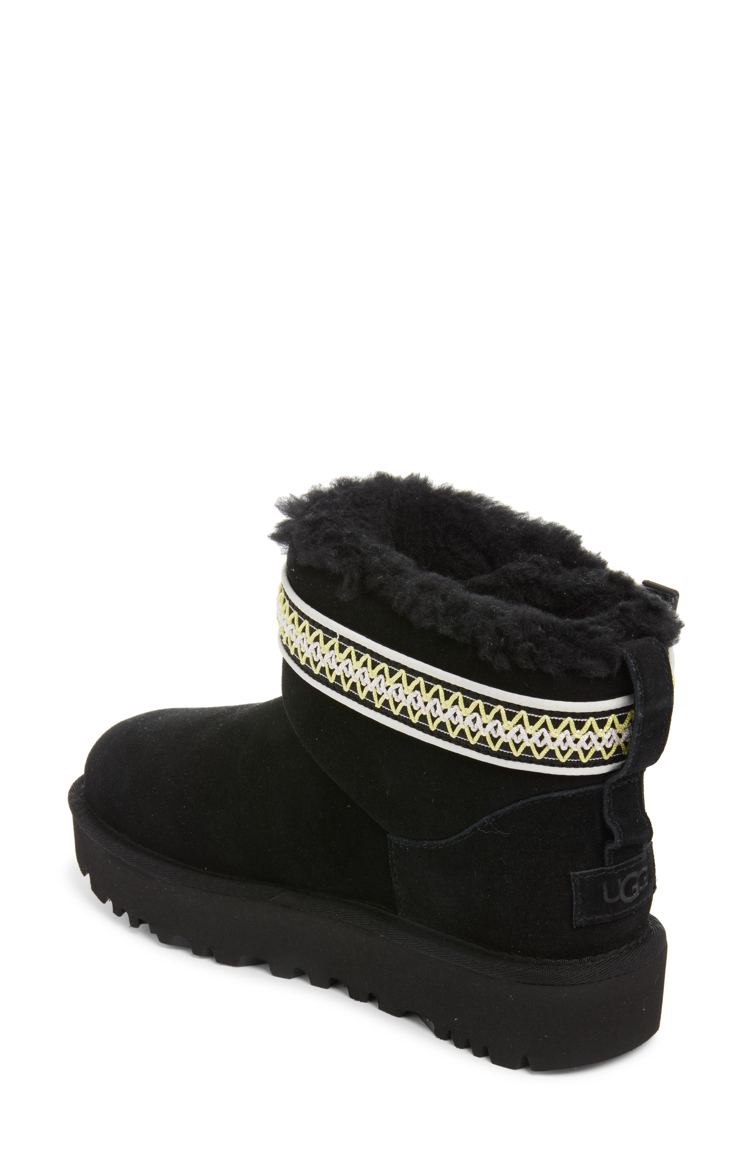 UGG<sup>®</sup> Classic Ultra Mini Alpsey Boot, Alternate, color, Black / Pale Lemon