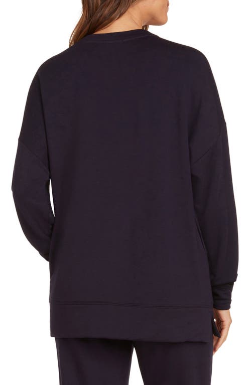 Matty M . Side Pocket Tunic Sweatshirt In Black