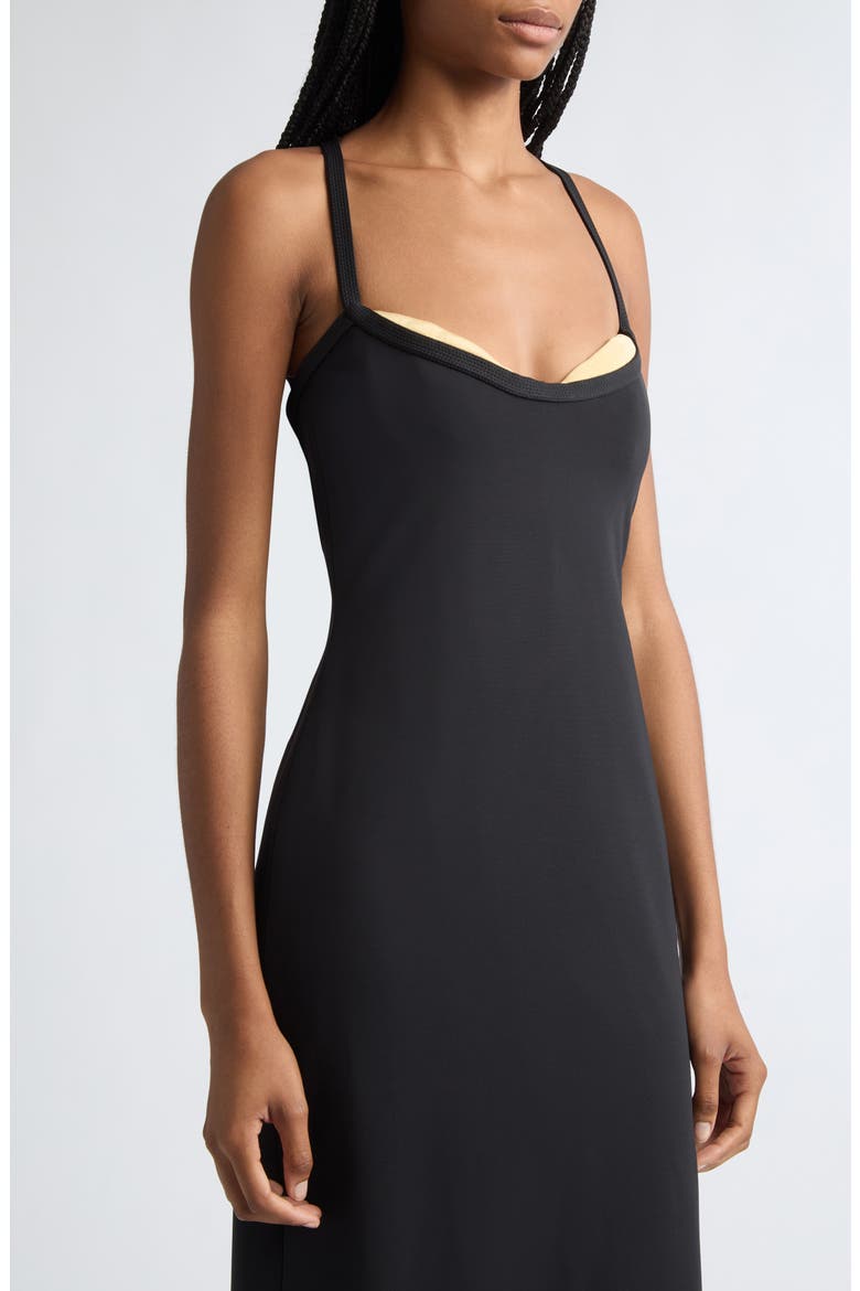 Stappy Back Jersey Gown, Alternate, color, BLACK BANANA