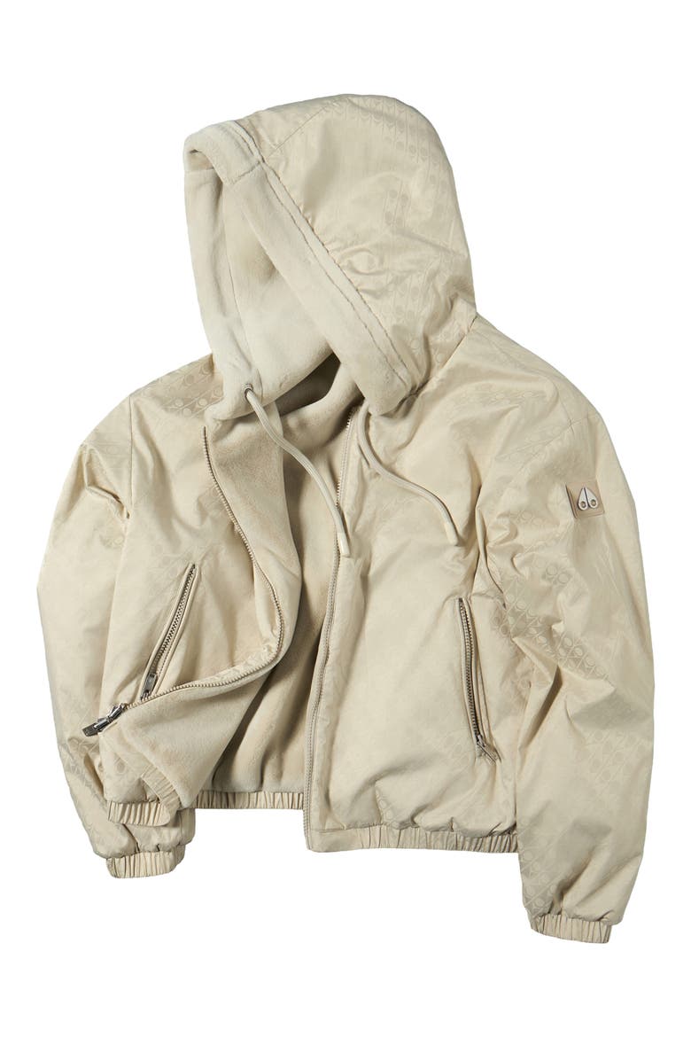 Eaton Bunny Reversible Faux Fur Hooded Jacket, Alternate, color, ALABASTER/ MONOGRAM