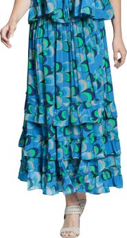 APNY Tiered Pull-On Midi Skirt