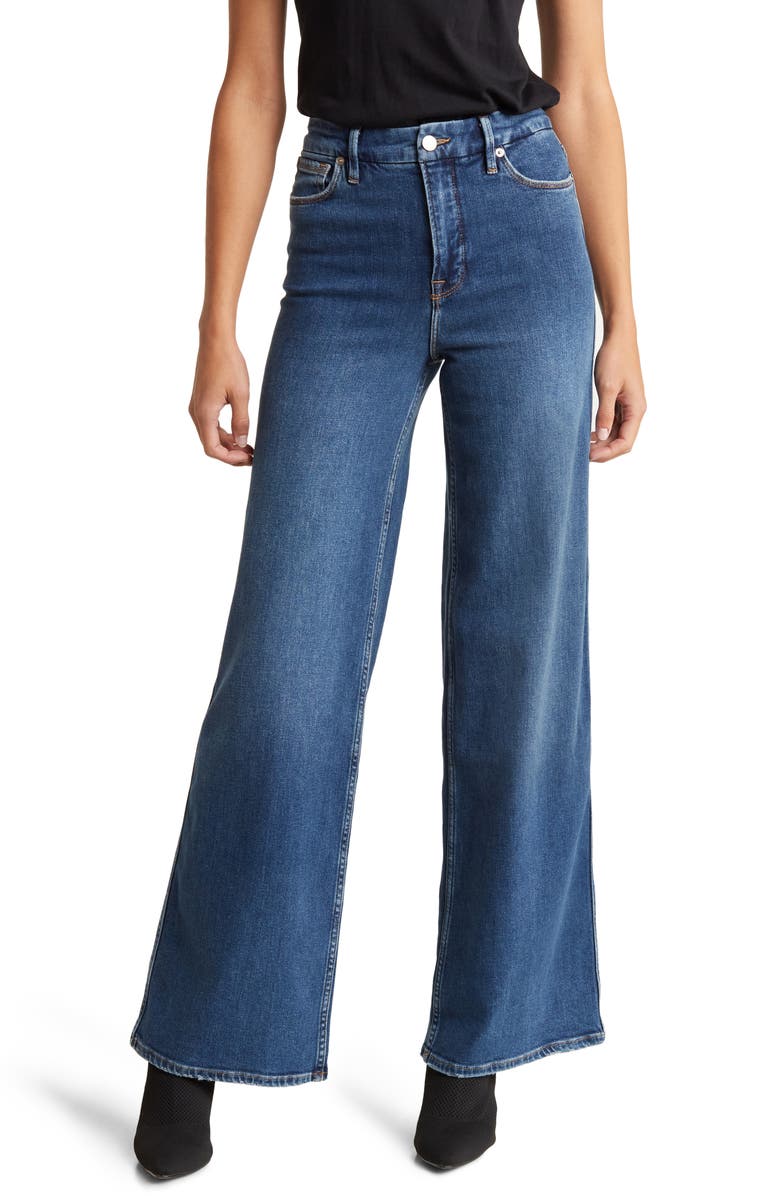 Good American Good Skate Wide Leg Jeans, Main, color, 