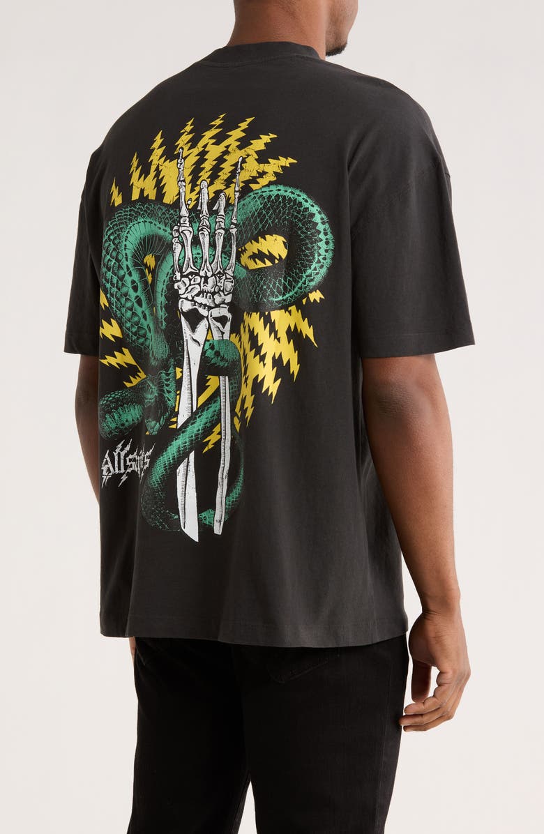 AllSaints Krat Cotton Graphic T-Shirt, Alternate, color, Black