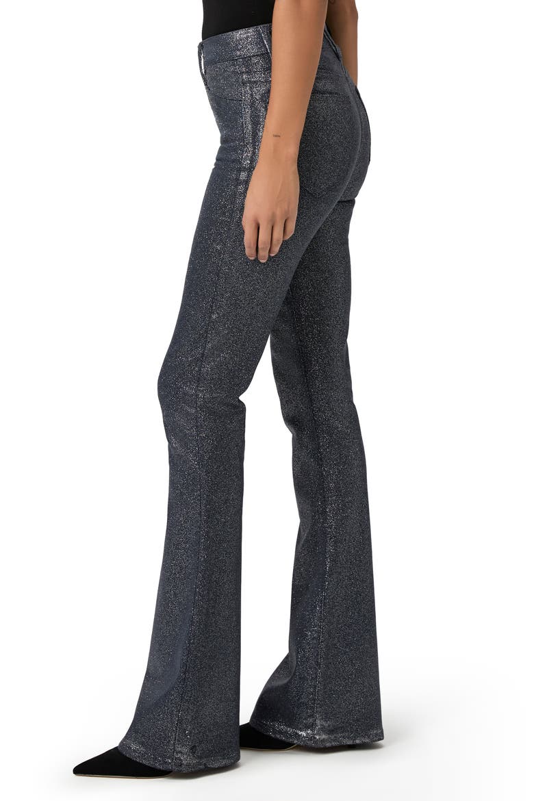 Lou Lou Glitter Coated High Waist Flare Pants, Alternate, color, NSLUXECOAT