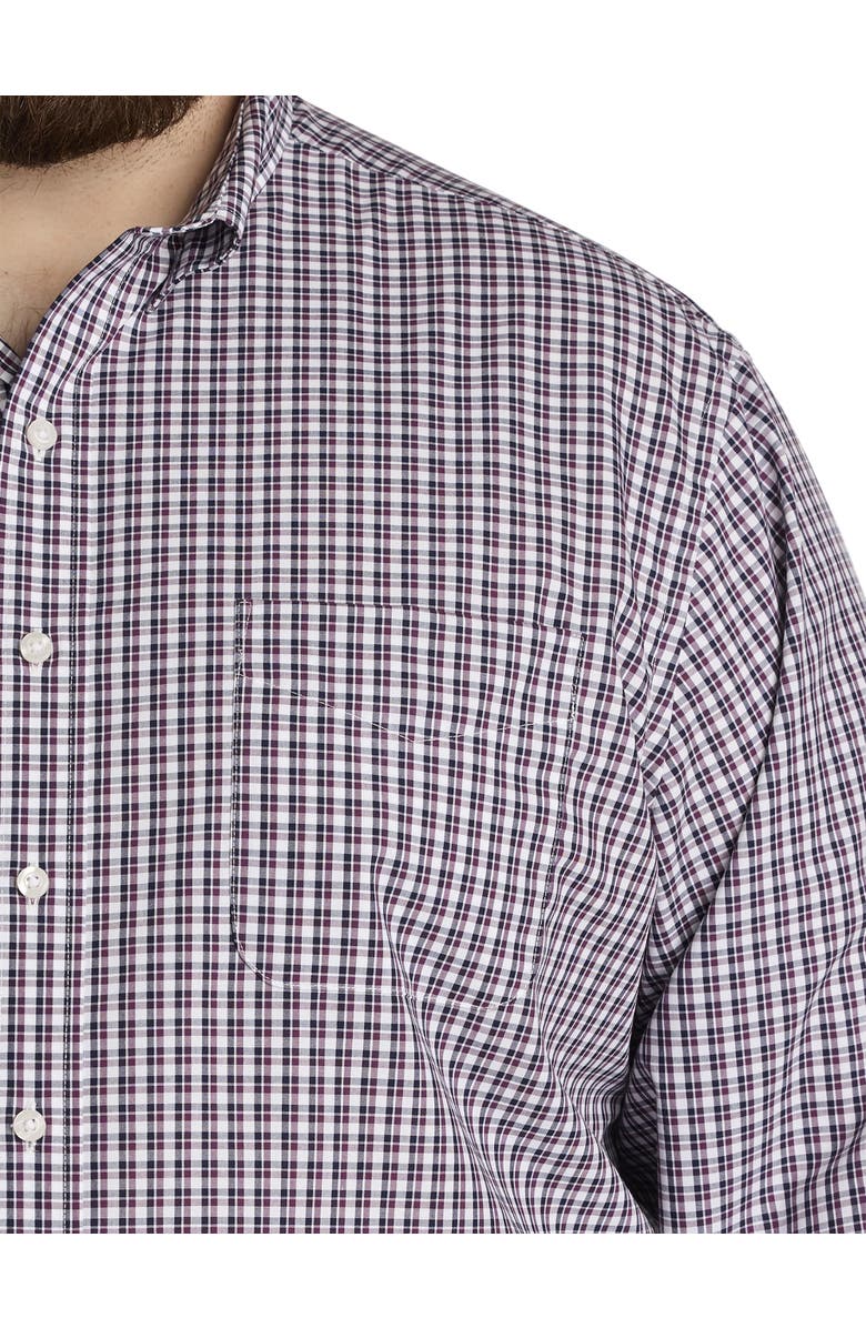 Oak Hill by DXL Big & Tall Check Patterned Sport Shirt, Alternate, color, Purple Multi