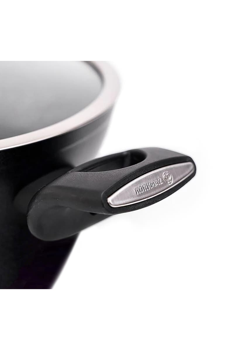 Korkmaz Nora 2 Piece 3 Liter Alumium Nonstick Casserole Dish with Lid, Alternate, color, Black