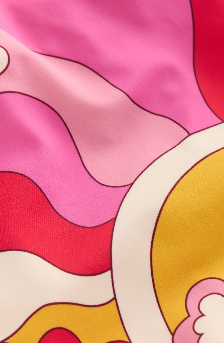 Mini Boden Kids' Printed One-Piece Swimsuit, Alternate, color, Cinnamon Red Sixties Sunrise