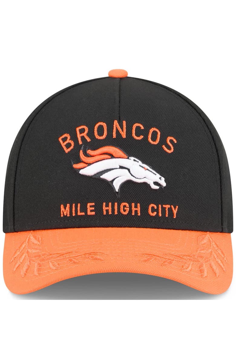 New Era Men's New Era Black/Orange Denver Broncos 2025 NFL Draft 9FORTY A-Frame M-Crown Adjustable Hat, Alternate, color, 