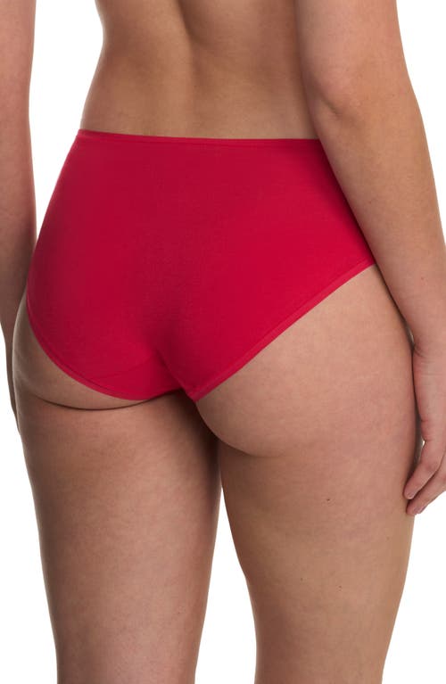 Natori Bliss Bare Cotton Hipster Briefs In Red