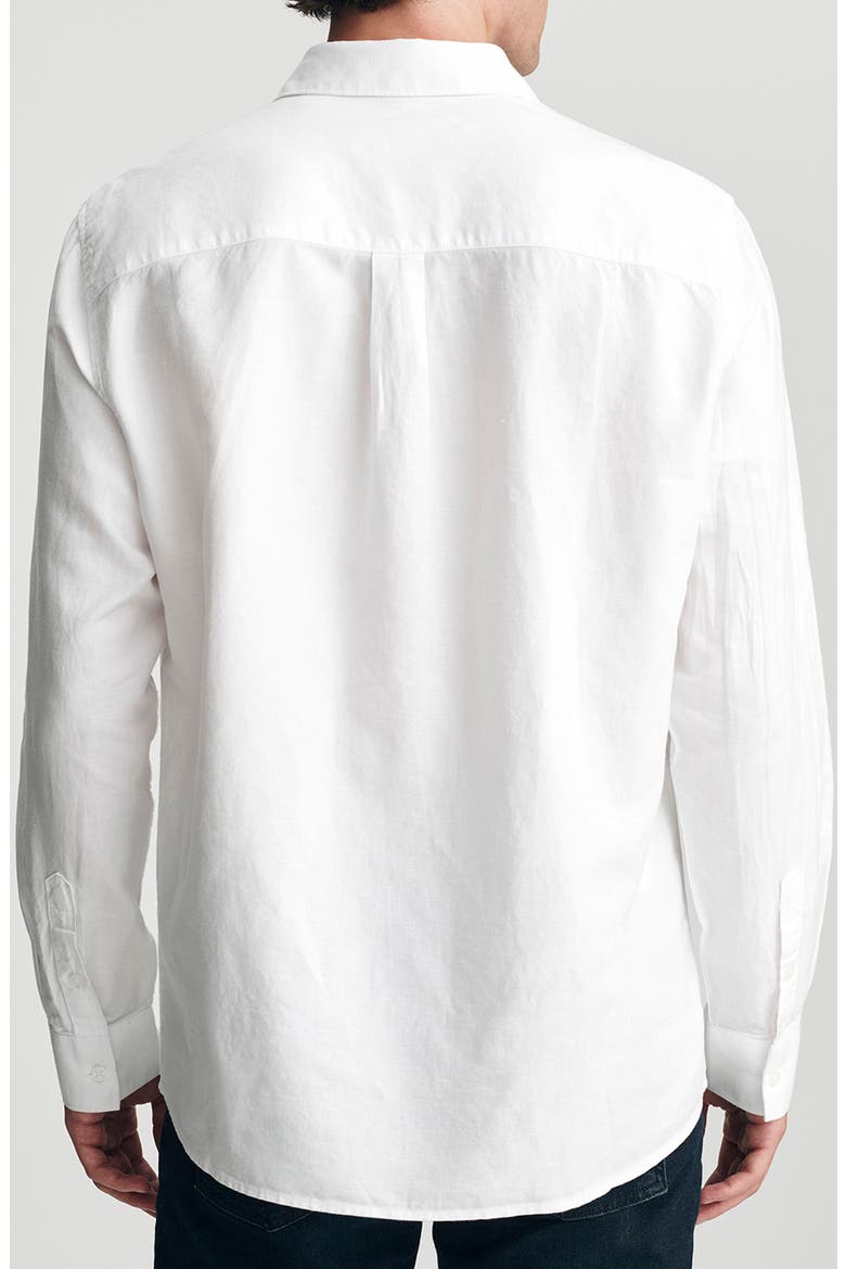 Long Sleeve Linen & Cotton Shirt, Alternate, color, WHITE