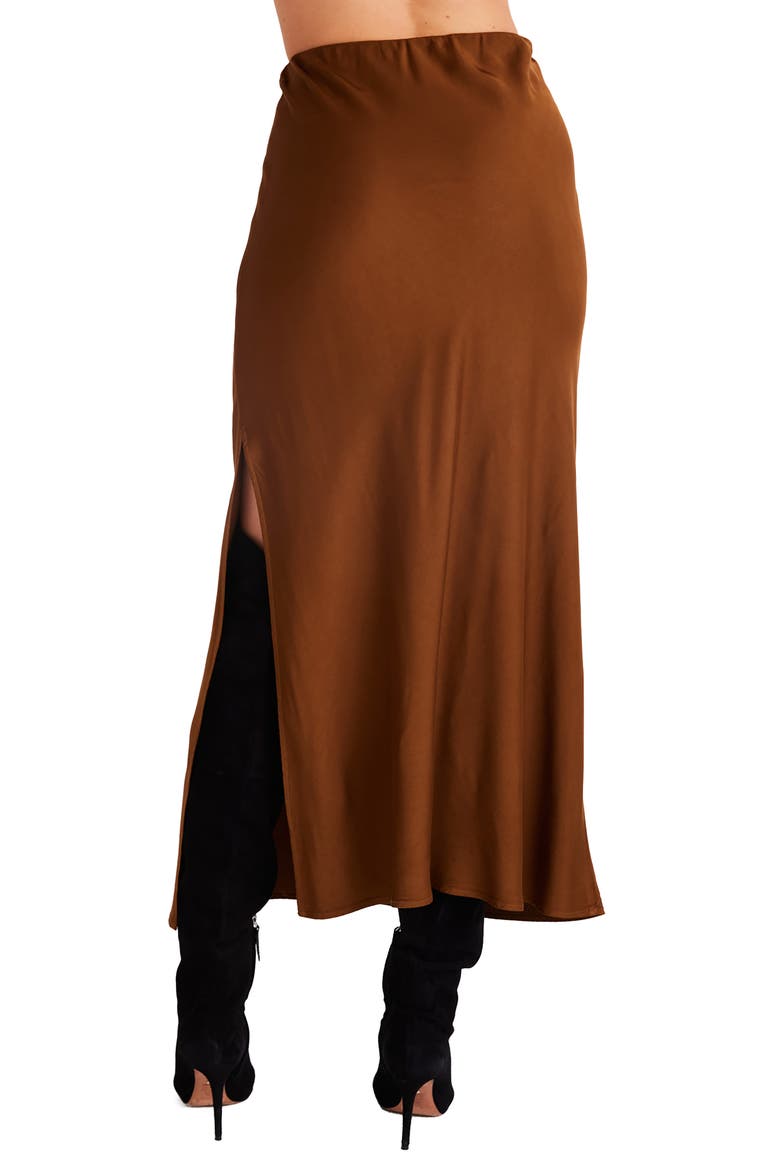 Side Slit Bias Satin Maxi Skirt, Alternate, color, TWILIGHT G