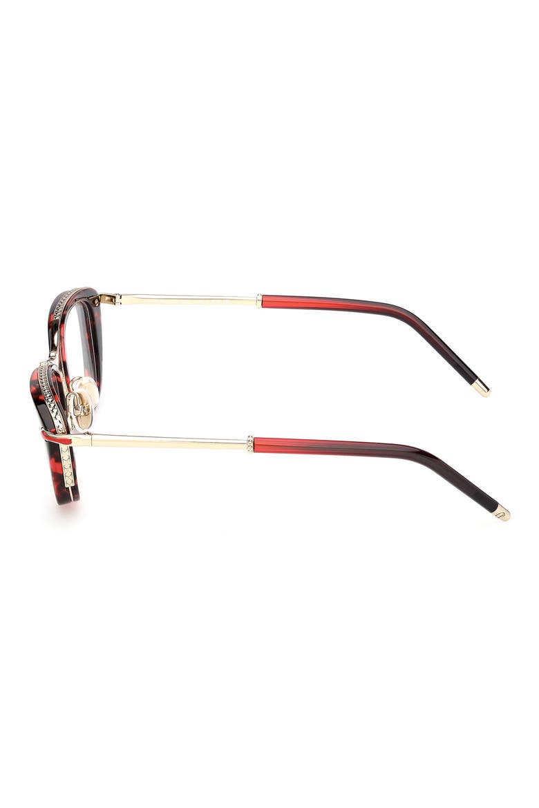 52mm Geometric Optical Glasses, Alternate, color, RED HAVANA