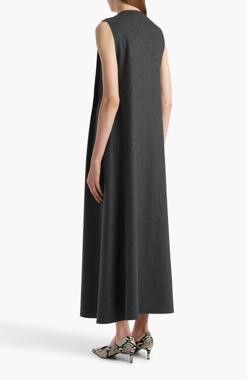 Khaite Syd Pleated Wool Midi Dress In Black