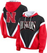 WEAR by Erin Andrews Women's WEAR by Erin Andrews Scarlet/Black Nebraska Huskers Colorblock Full-Zip Hoodie Windbreaker Jacket