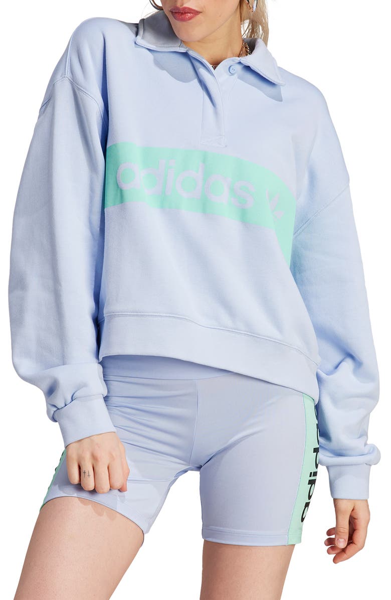 adidas Originals Originals Polo Collar Graphic Sweatshirt, Main, color, 