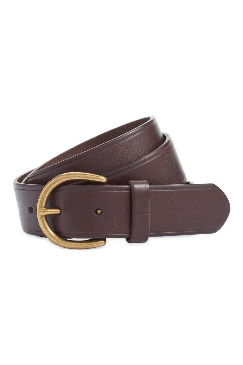 Medium Perfect Leather Belt, Alternate, color, CHOCOLATE RAISIN