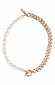 st. Moran Freshwater Pearl & Curb Chain Necklace