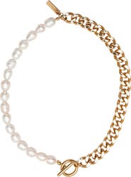 st. Moran Freshwater Pearl & Curb Chain Necklace