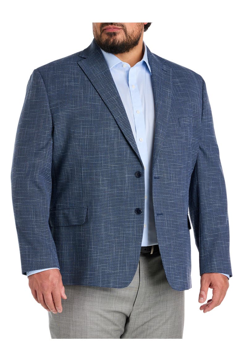 Big & Tall Mini Houndstooth Sport Coat, Main, color, NAVY