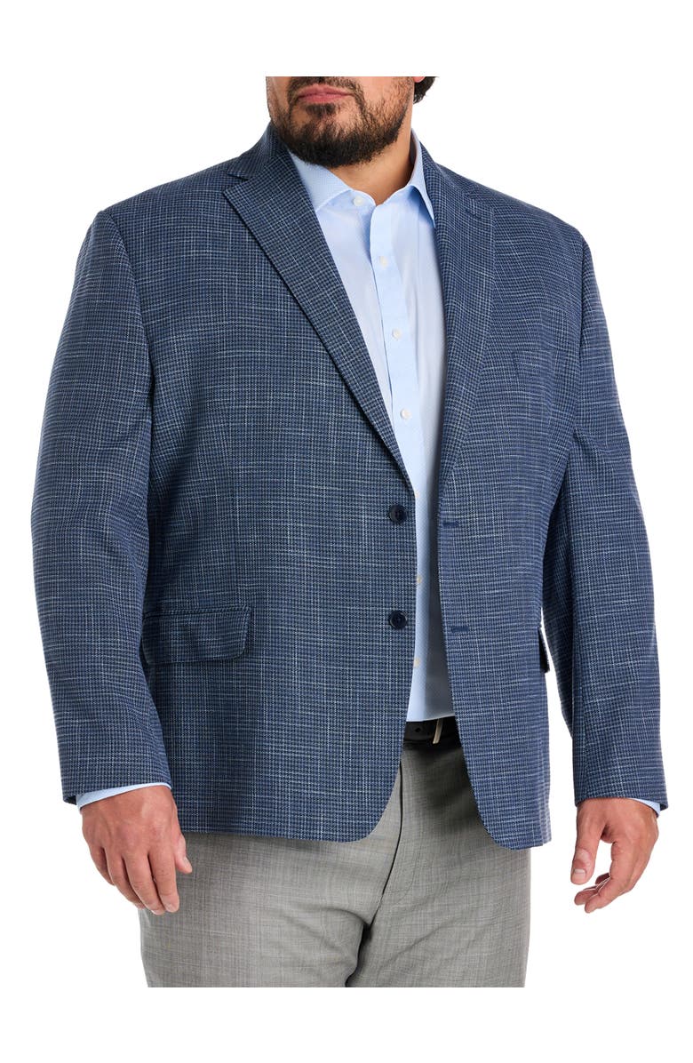 Michael Kors Big & Tall Mini Houndstooth Sport Coat, Main, color, Navy
