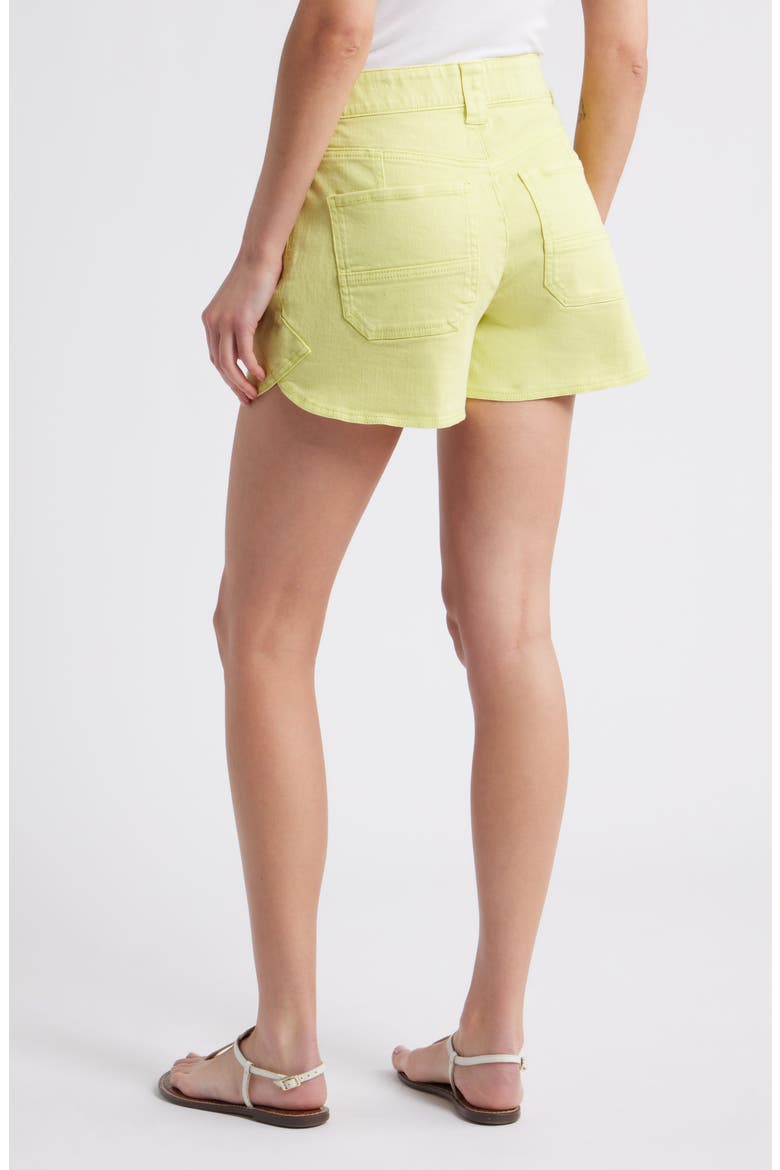 Skyrise Dolphin Hem Denim Shorts, Alternate, color, LM-LIME