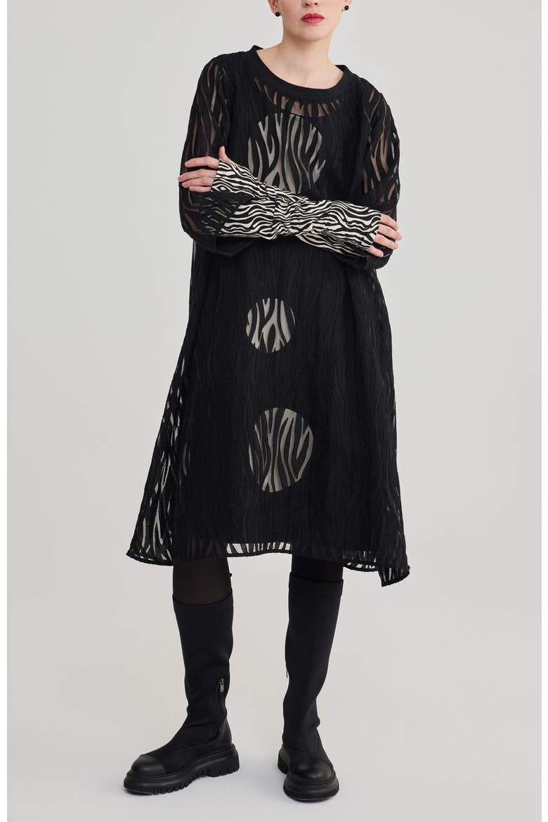 Alessia Jacquard Dress, Alternate, color, Black
